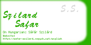 szilard safar business card